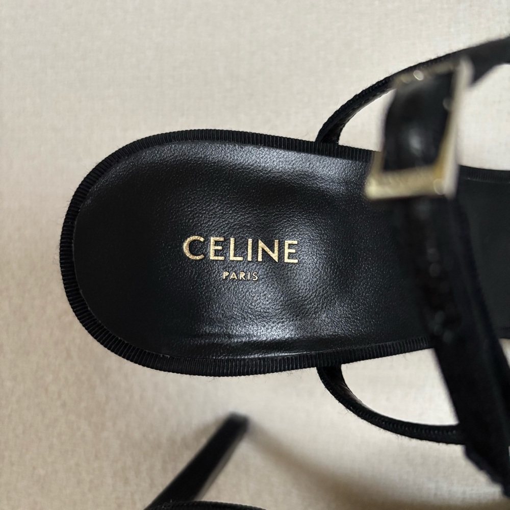 CELINE Soir Sandals in Grosgrain and Strass Crystals - Picture 5 of 16